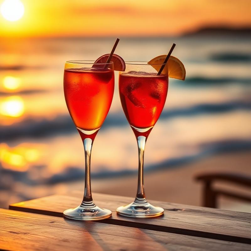 Beach bonfire vibes with non-alcoholic drinks at sunset in San Diego